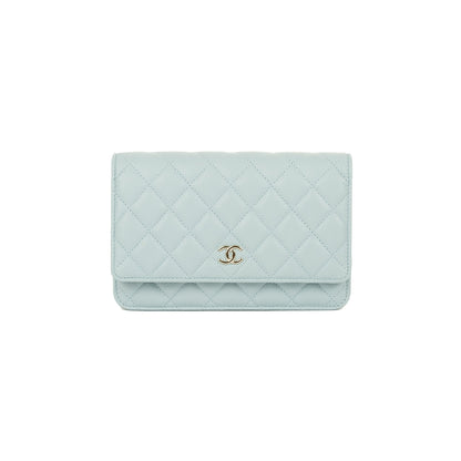 Chanel 2022 Blue Caviar Tiny CC Wallet on Chain