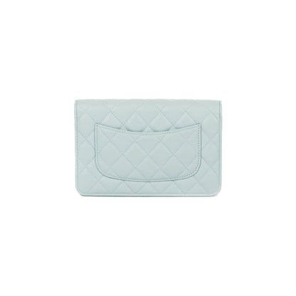 Chanel 2022 Blue Caviar Tiny CC Wallet on Chain