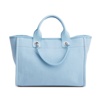 Chanel 2022 Blue Mixed Fibers Small Deauville Tote