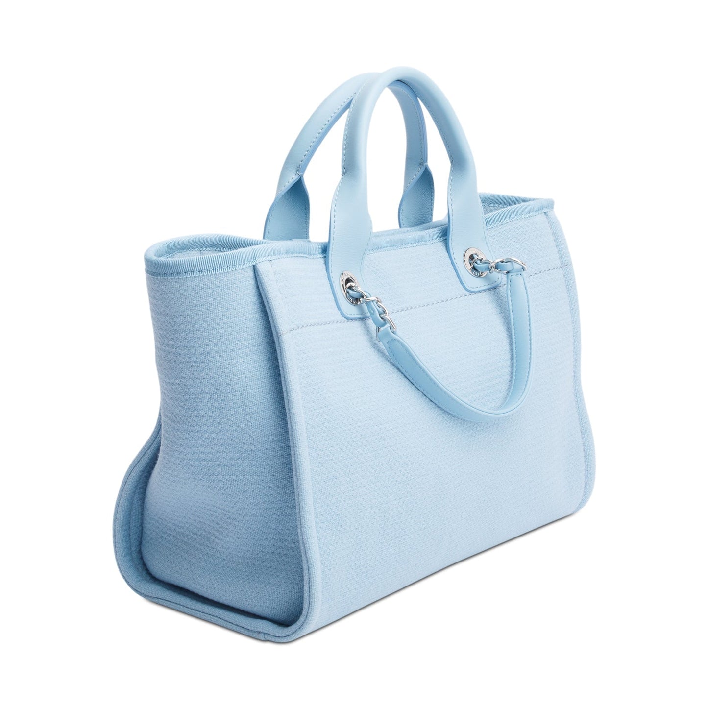 Chanel 2022 Blue Mixed Fibers Small Deauville Tote