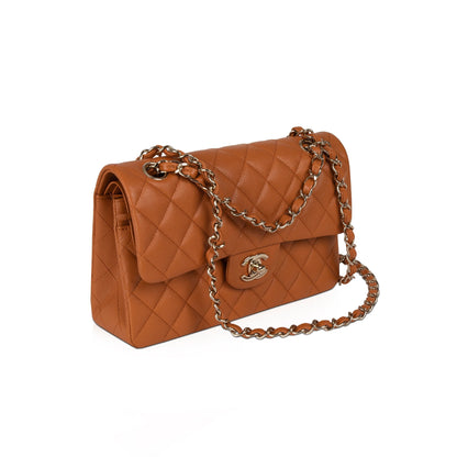 Chanel 2022 Brown Caviar Small Classic Double Flap Bag