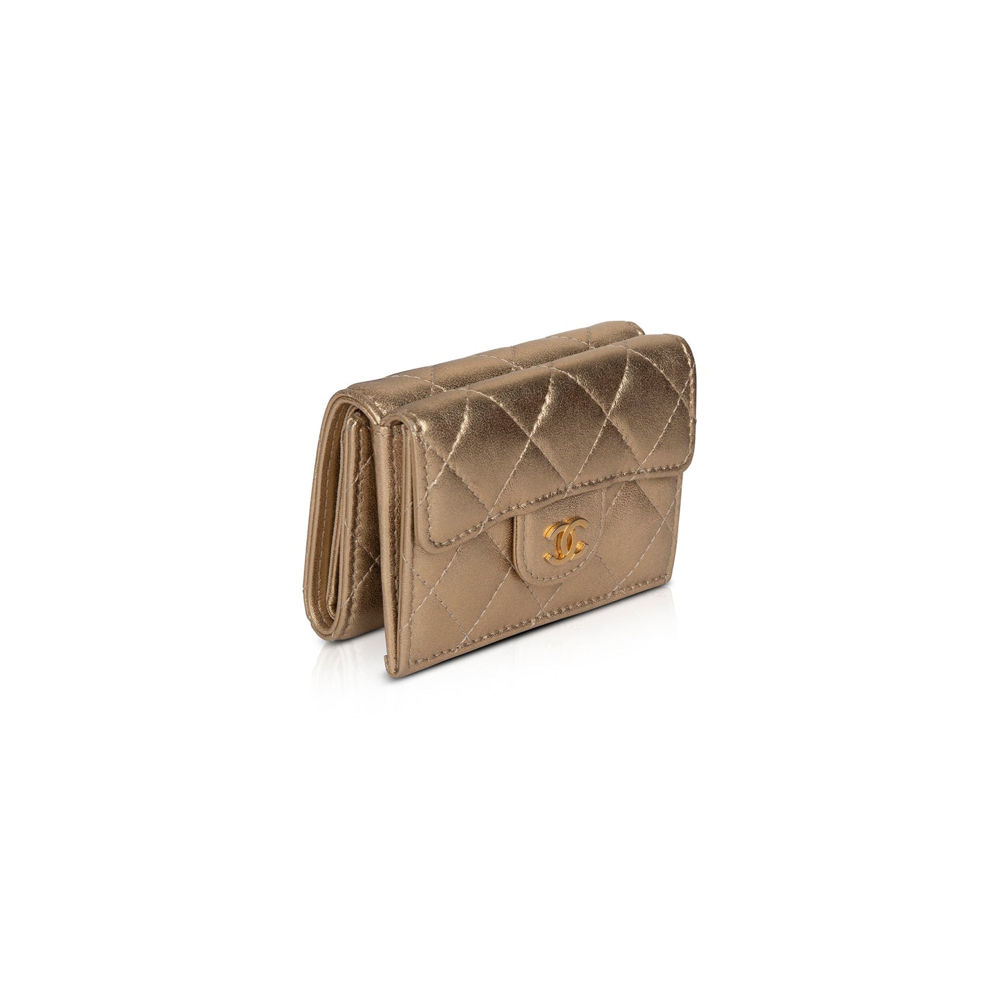 Chanel 2022 Classic CC Logo Compact Wallet