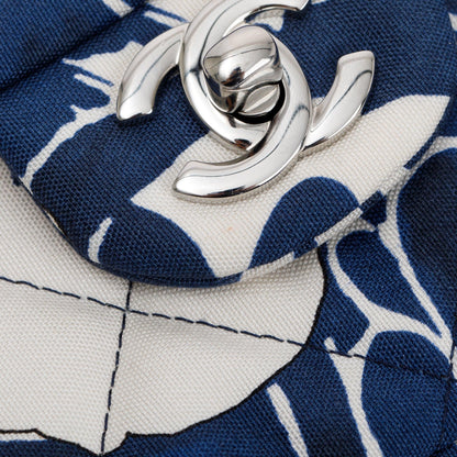 Chanel 2022 Floral Printed Silk CC Medium Single Flap Bag