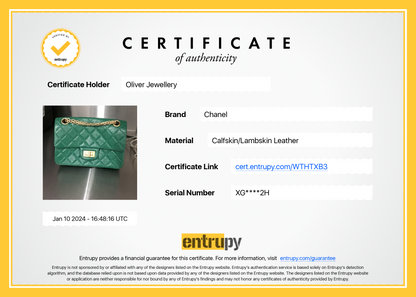 Chanel 2022 Green Aged Calfskin Leather Mini 2.55 Reissue Flap Bag