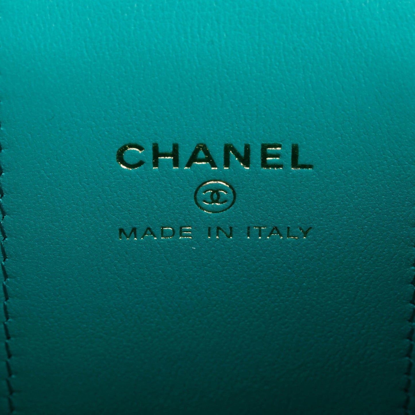 Chanel 2022 Green Caviar Leather Mini Heart Crush Vanity Case