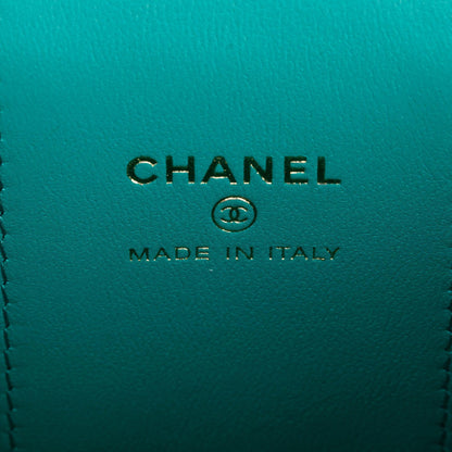Chanel 2022 Green Caviar Leather Mini Heart Crush Vanity Case