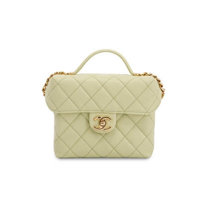 Chanel 2022 Green Caviar Leather Small Vanity Case