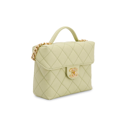 Chanel 2022 Green Caviar Leather Small Vanity Case