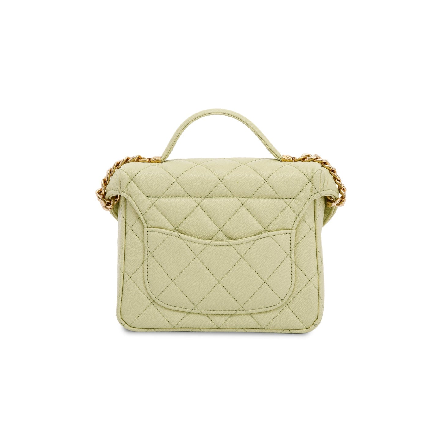 Chanel 2022 Green Caviar Leather Small Vanity Case