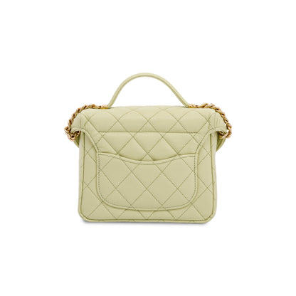 Chanel 2022 Green Caviar Leather Small Vanity Case