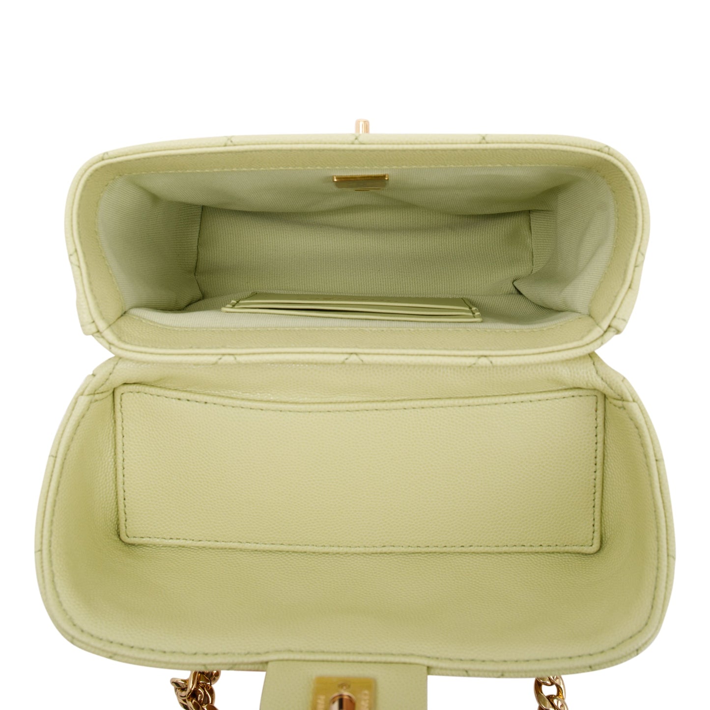 Chanel 2022 Green Caviar Leather Small Vanity Case