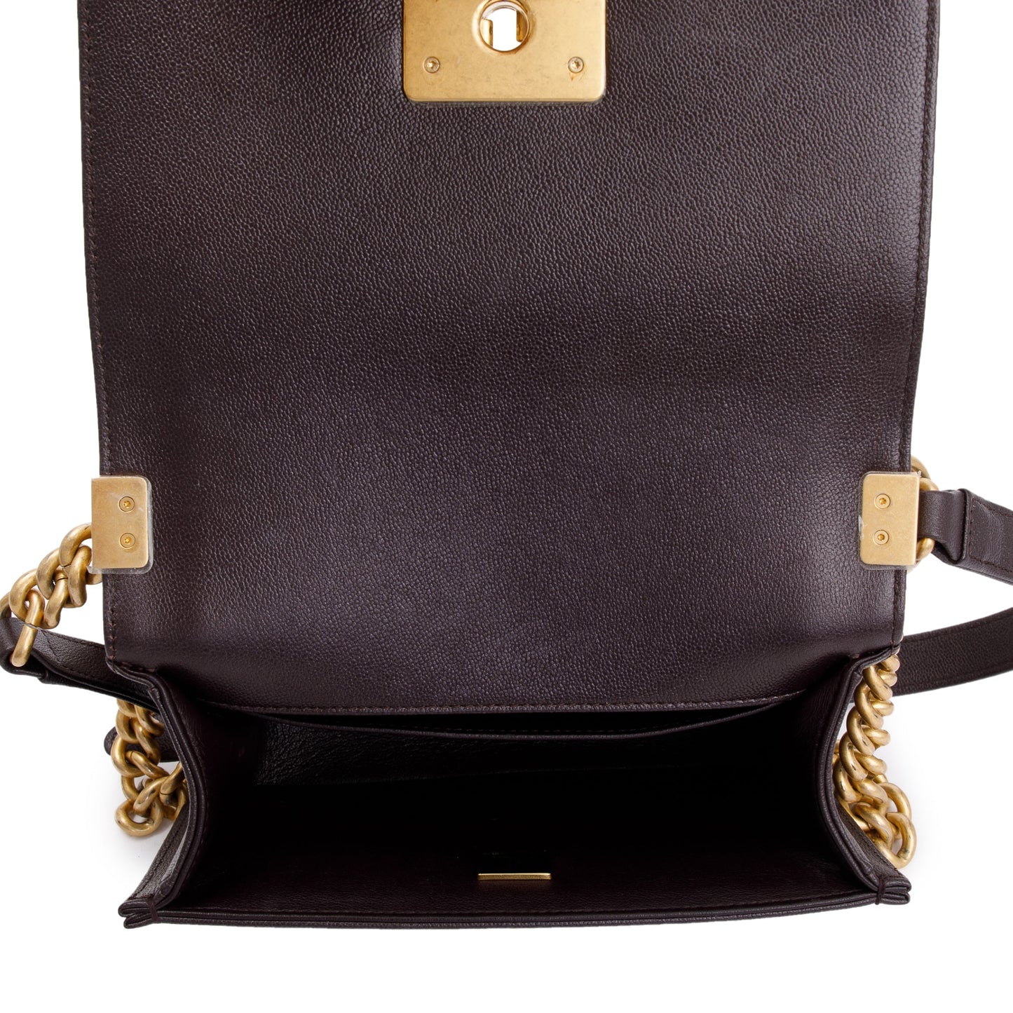 Chanel 2022 Marron Caviar Leather Small Boy Bag
