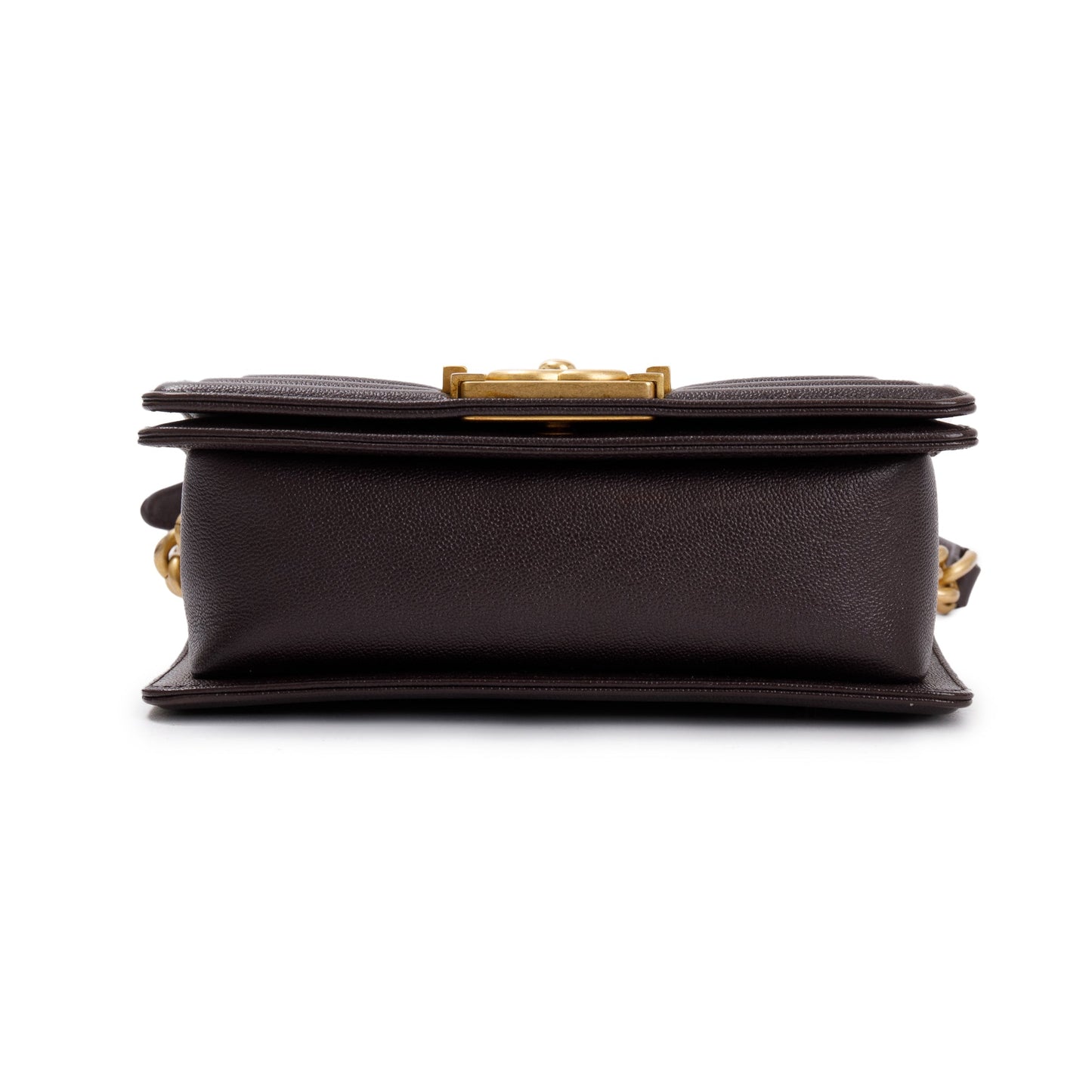 Chanel 2022 Marron Caviar Leather Small Boy Bag