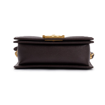 Chanel 2022 Marron Caviar Leather Small Boy Bag