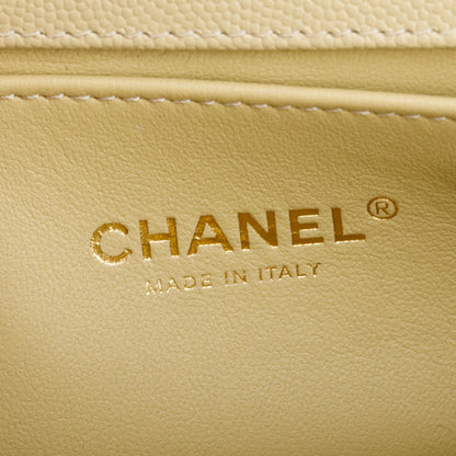 Chanel 2022 Neutral Caviar Leather Small Boy Bag