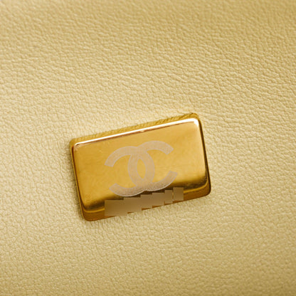 Chanel 2022 Neutral Caviar Leather Small Boy Bag
