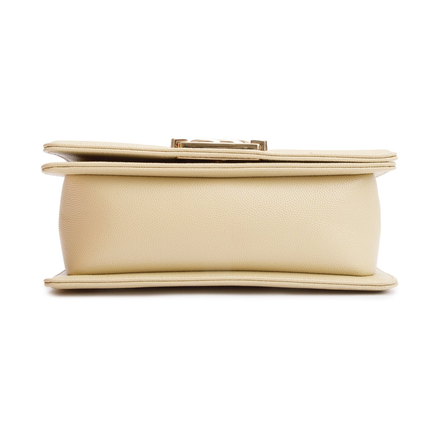 Chanel 2022 Neutral Caviar Leather Small Boy Bag