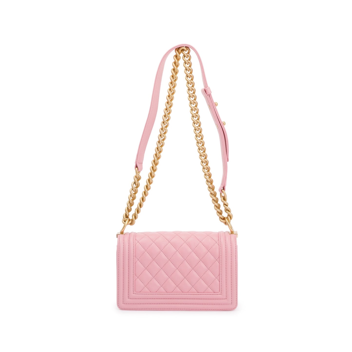 Chanel 2022 Pink Calfskin Leather Small Boy Bag