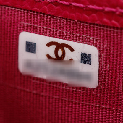 Chanel 2022 Pink Caviar Leather Classic Card Holder