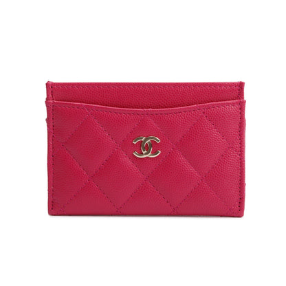 Chanel 2022 Pink Caviar Leather Classic Card Holder