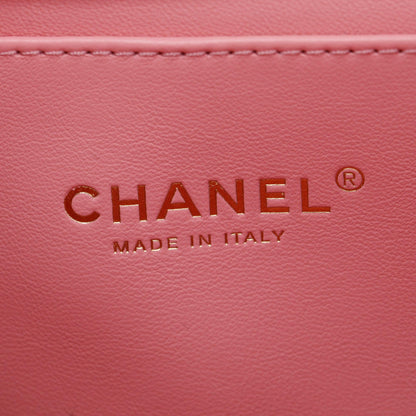 Chanel 2022 Pink Caviar Leather Mini Coco First Flap Bag
