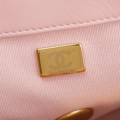 Chanel 2022 Pink Lambskin Leather Medium 19 Flap Bag