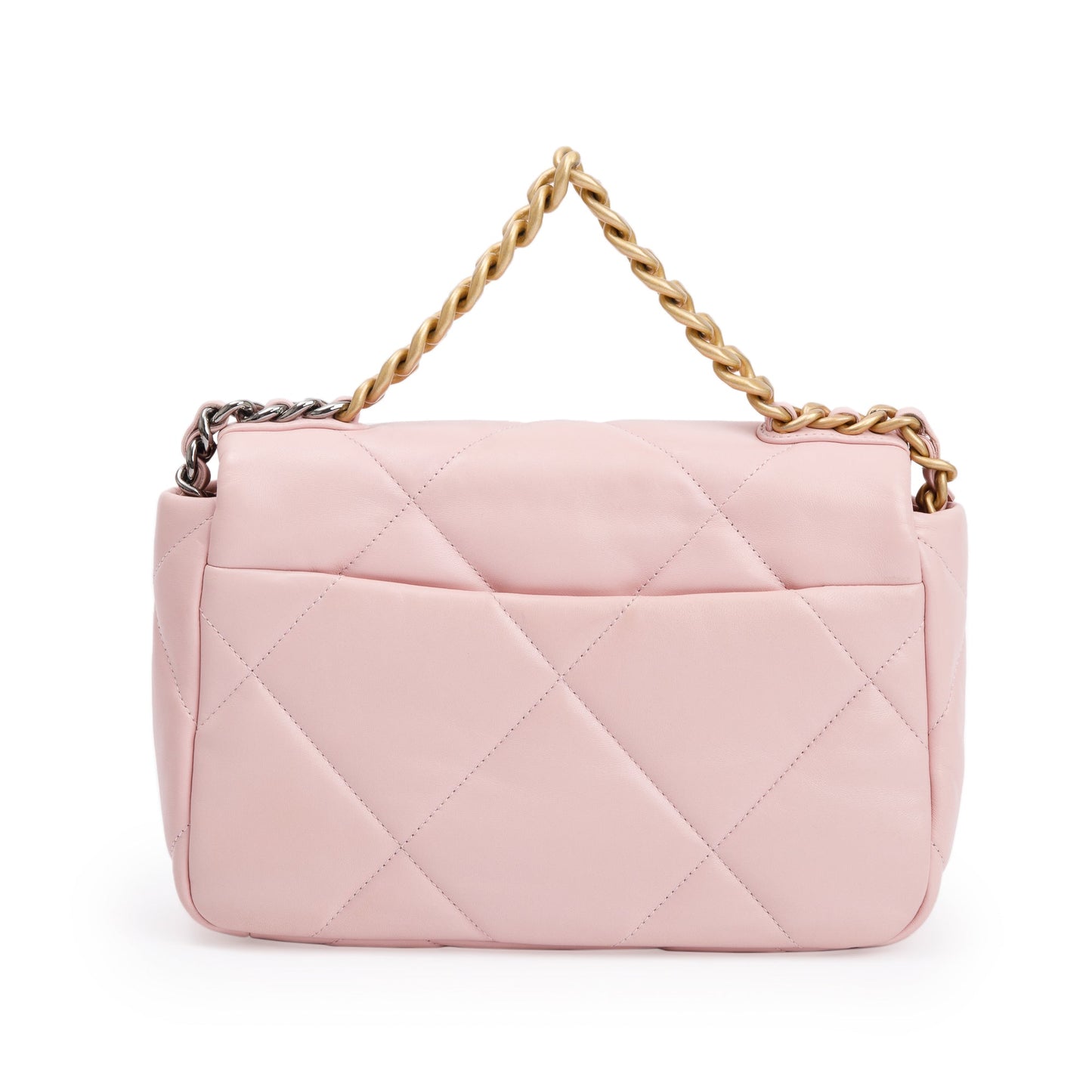 Chanel 2022 Pink Lambskin Leather Medium 19 Flap Bag
