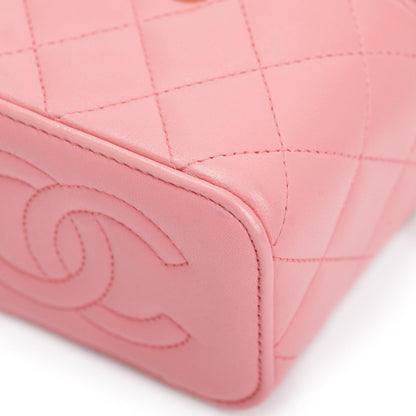 Chanel 2022 Pink Lambskin Leather Mini Vanity Case