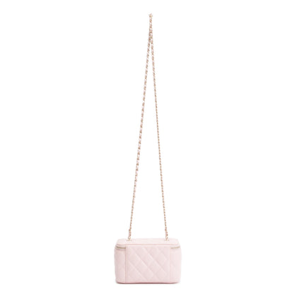 Chanel 2022 Pink Quilted Caviar Leather Small Vanity Case