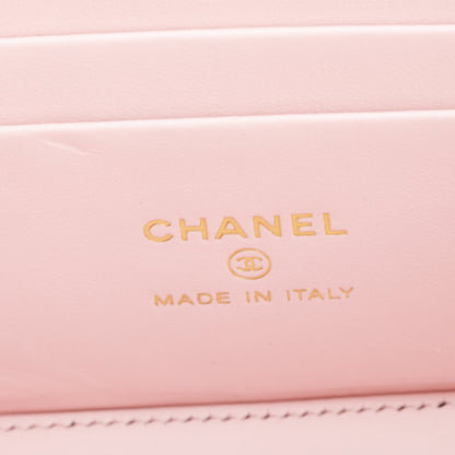 Chanel 2022 Pink Quilted Caviar Leather Small Vanity Case