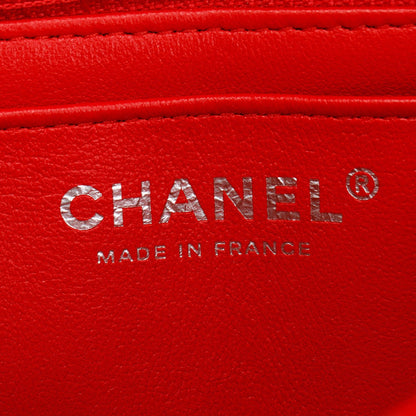 Chanel 2022 Red Tweed Classic Mini Rectangular Flap Bag