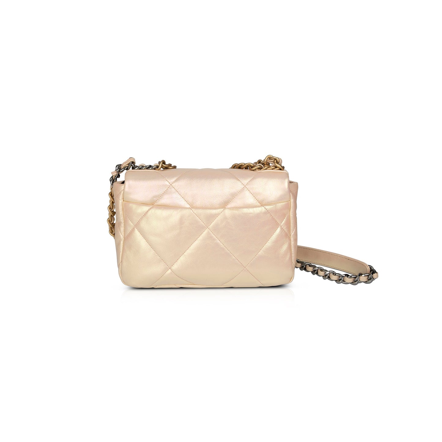 Chanel 2022 Rose Iridescent Medium 19 Flap Bag