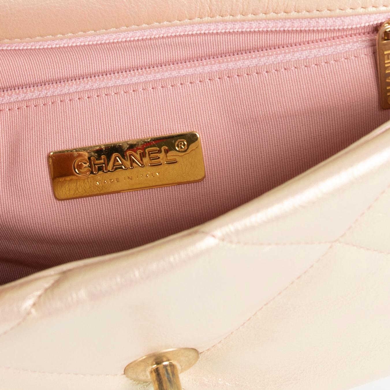 Chanel 2022 Rose Iridescent Medium 19 Flap Bag