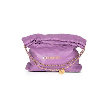 Chanel 2022 Shiny Calfskin 22 Hobo