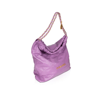 Chanel 2022 Shiny Calfskin 22 Hobo
