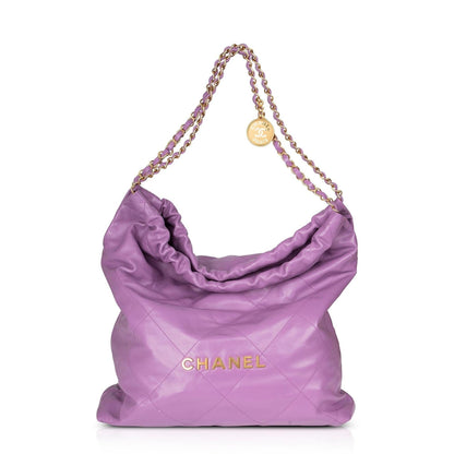Chanel 2022 Shiny Calfskin 22 Hobo