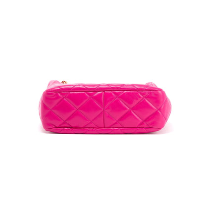 Chanel 2022 Small Pink Lambskin Leather Shopping Tote