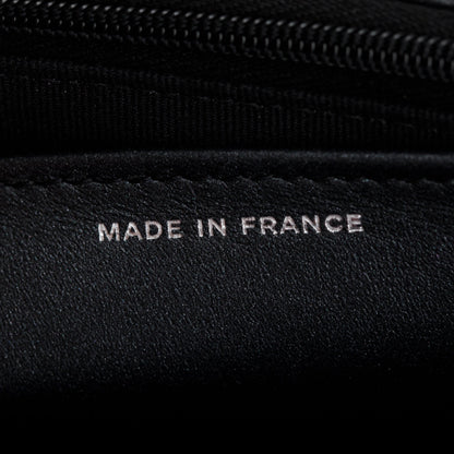 Chanel 2022 So Black Lambskin Leather Classic Wallet on Chain