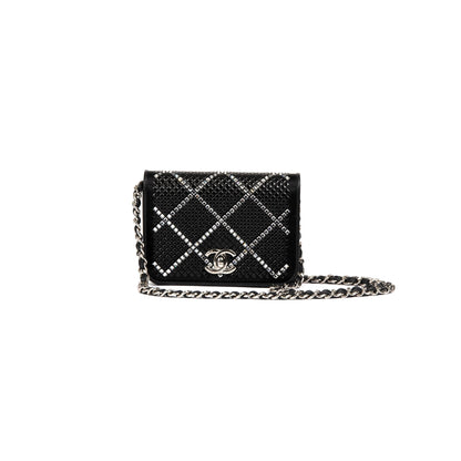Chanel 2022 Strass Card Holder on Chain
