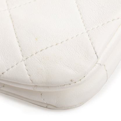 Chanel 2022 White Calfskin Leather Enamel Color Match Small Flap Bag
