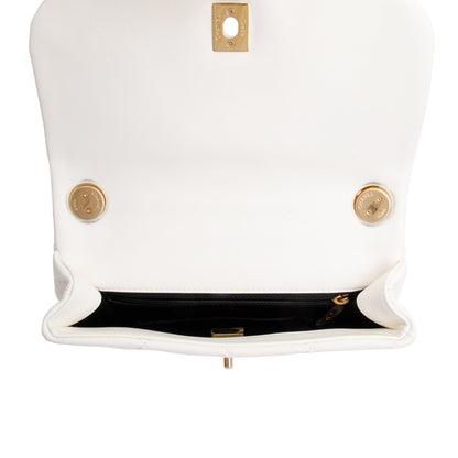 Chanel 2022 White Calfskin Leather Enamel Color Match Small Flap Bag