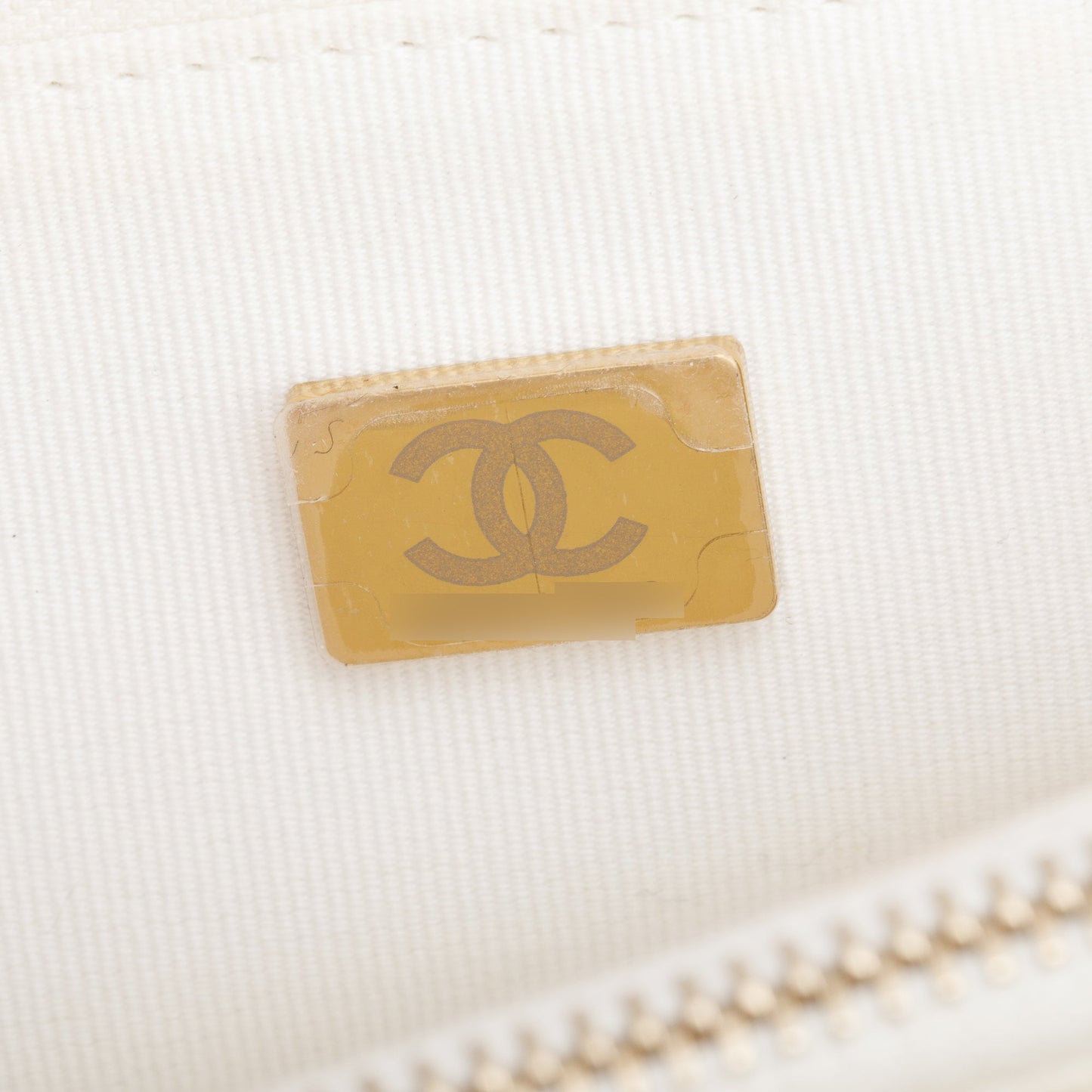 Chanel 2022 White Caviar Leather Small Top Handle Vanity Case