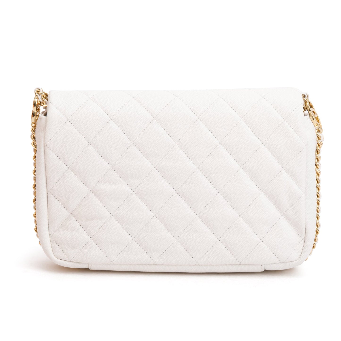 Chanel 2022 White Caviar Quilted Leather Small CC You Flap Bag