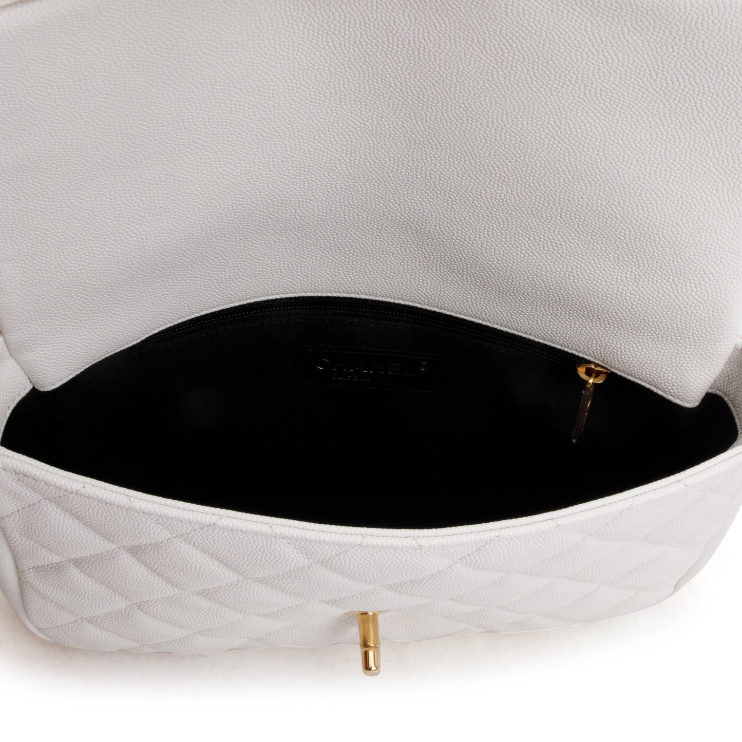 Chanel 2022 White Caviar Quilted Leather Small CC You Flap Bag