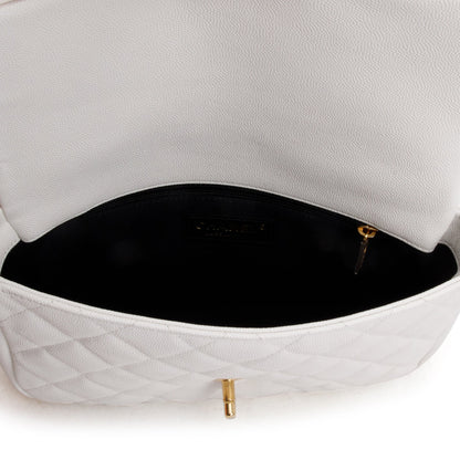 Chanel 2022 White Caviar Quilted Leather Small CC You Flap Bag