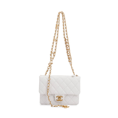 Chanel 2022 White Quilted Caviar Leather Pick Me Up Belt Bag