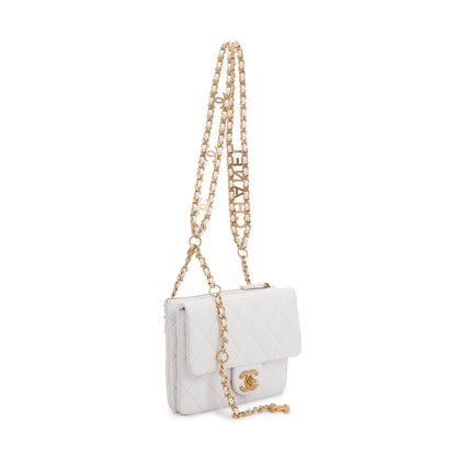 Chanel 2022 White Quilted Caviar Leather Pick Me Up Belt Bag
