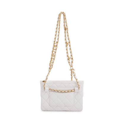 Chanel 2022 White Quilted Caviar Leather Pick Me Up Belt Bag