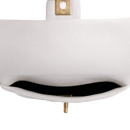 Chanel 2022 White Quilted Caviar Leather Pick Me Up Belt Bag