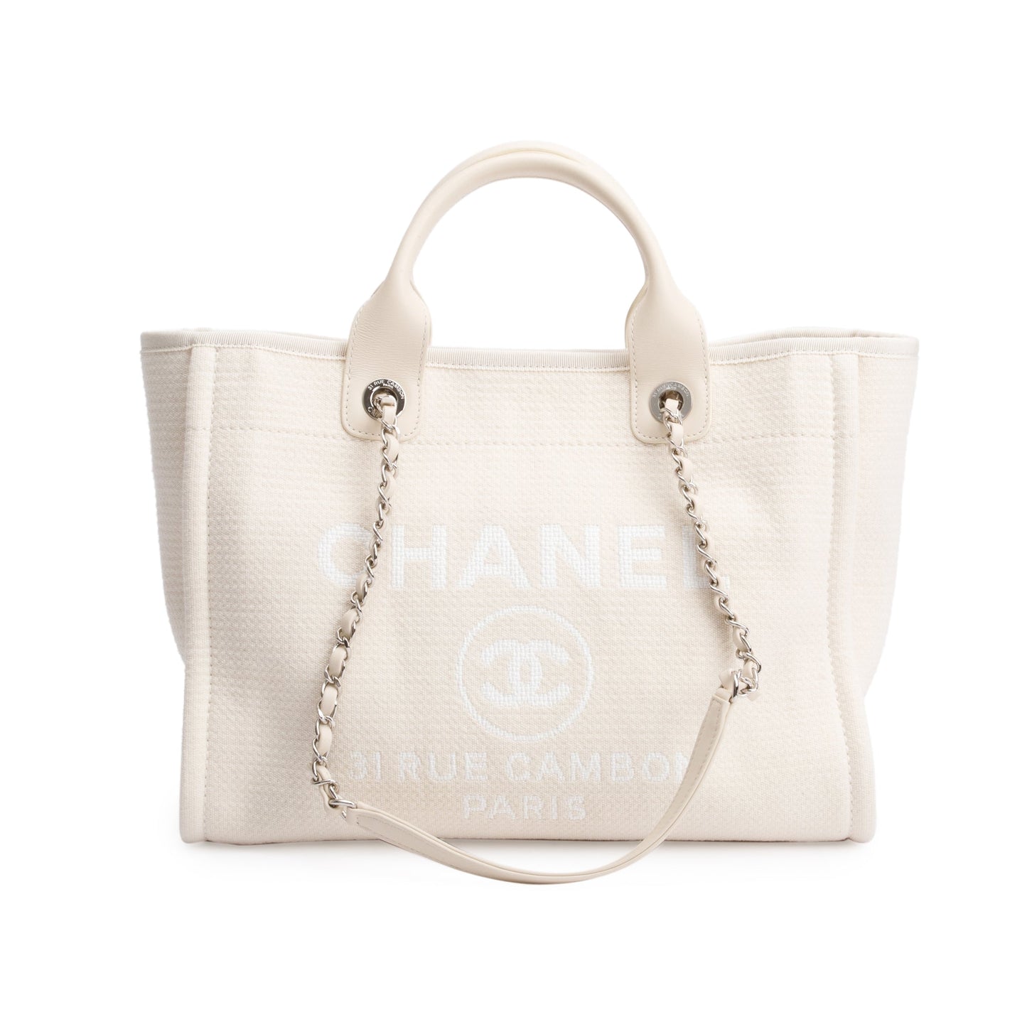 Chanel 2023 Beige Canvas Small Deauville Tote